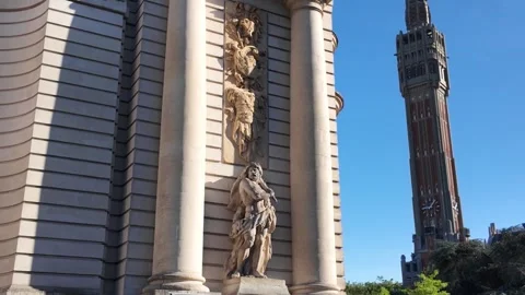 Porte de Paris historic gate in Lille France 스톡 동영상 344447085