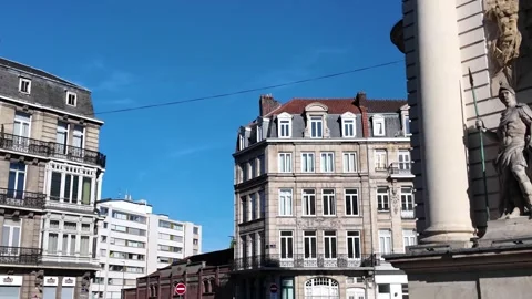 Porte de Paris historic gate in Lille France 스톡 동영상 344447086