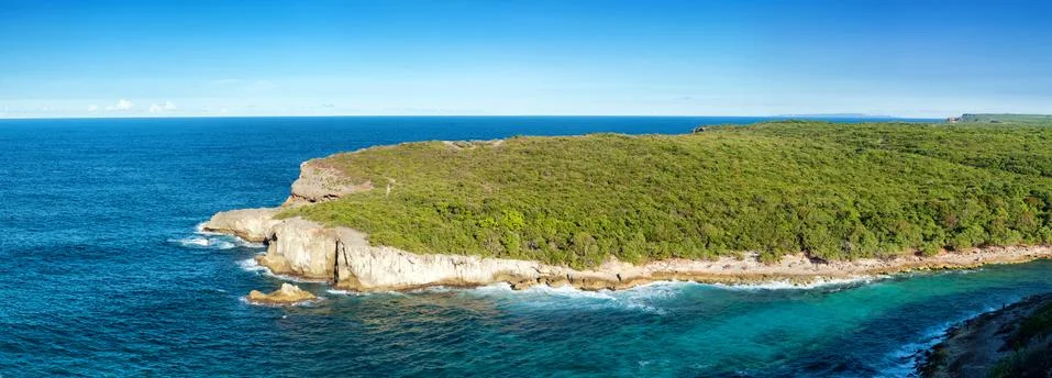 "porte d'enfer" cliffs point of view, Guadeloupe, french West Indies Stock Photos