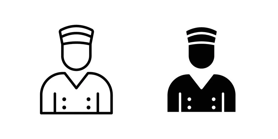 Porter icon vector concepts, line and silhouette style Stock Illustration