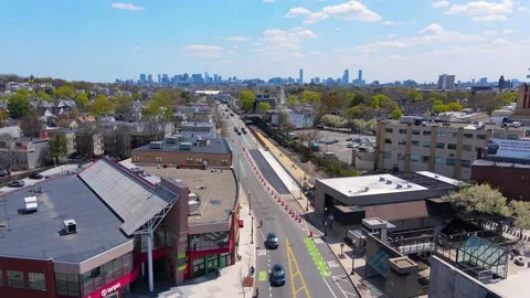 Porter Square aerial view, Cambridge, MA, USA Video stock 214601700