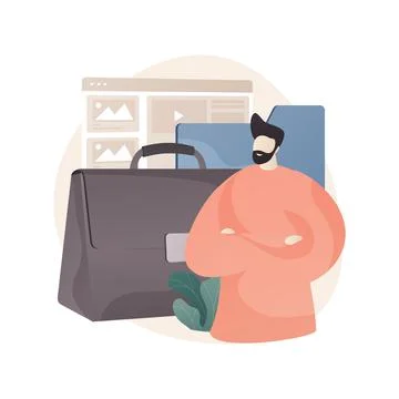 Portfolio abstract concept vector illustration. Illustrazione stock