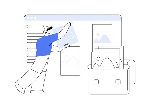 Portfolio abstract concept vector illustration. Stock Illustration