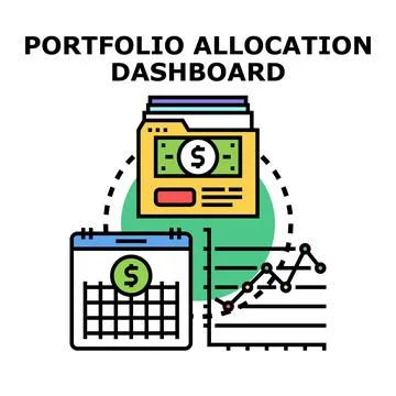 Portfolio allocation dashboard optimizing investment strategy Stock Illustration