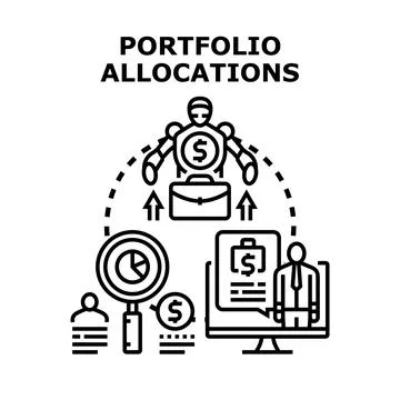Portfolio allocation strategy using artificial intelligence investment Stock Illustration