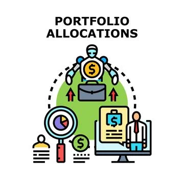Portfolio allocation strategy using artificial intelligence investment Stock Illustration