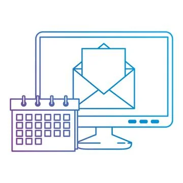 Portfolio briefcase with computer and email Stock-Illustration