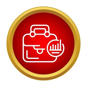 Portfolio briefcase icon with bar graph for business data Stock Illustration