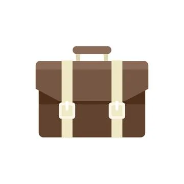 Portfolio briefcase icon flat vector. Work bag Stock Illustration