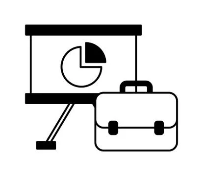 Portfolio briefcase with paperboard Stock Illustration