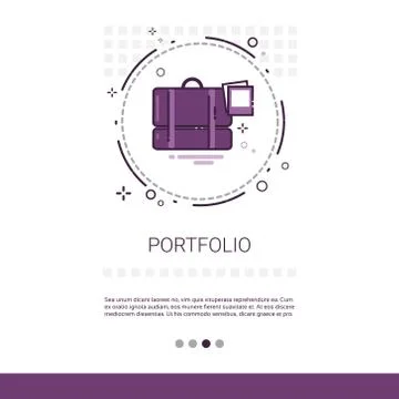 Portfolio Case With Document Contract Business Web Banner With Copy Space Stock-Illustration