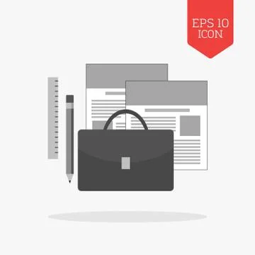 Portfolio concept icon. Flat design gray color symbol. Modern UI web navigati Stock-Illustration
