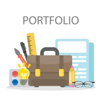 Portfolio of designer. Stock Illustration