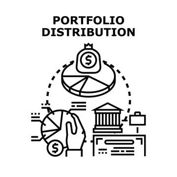 Portfolio distribution concept developing investment strategy Illustrazione stock