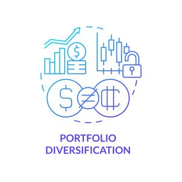 Portfolio diversification blue gradient concept icon Ilustración de archivo