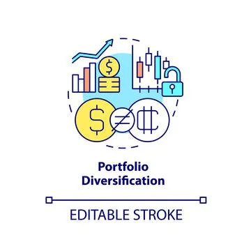 Portfolio diversification concept icon Ilustración de archivo