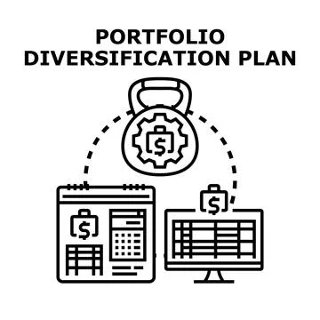 Portfolio diversification plan optimizing financial investment strategy Illustration
