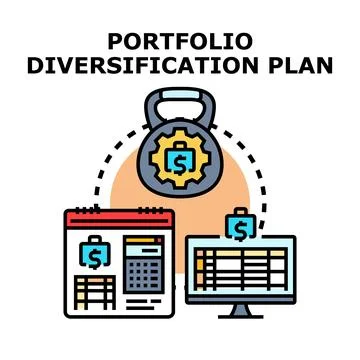 Portfolio diversification plan optimizing financial investment strategy Stock Illustration