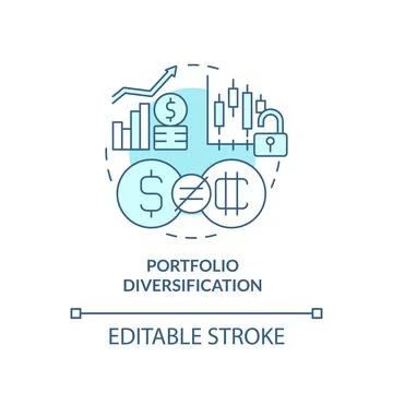 Portfolio diversification turquoise concept icon Ilustración de archivo