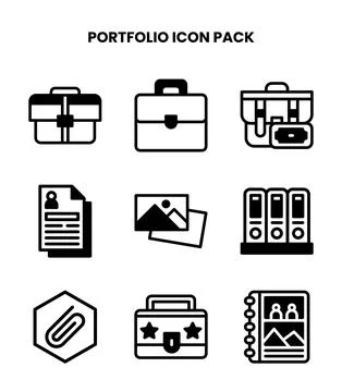 Portfolio DuoTone Graphics Icons Pack Stock-Illustration
