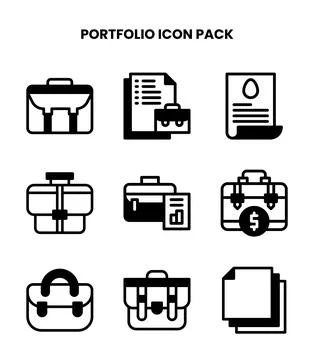 Portfolio DuoTone Vector Icons Pack Stock Illustration