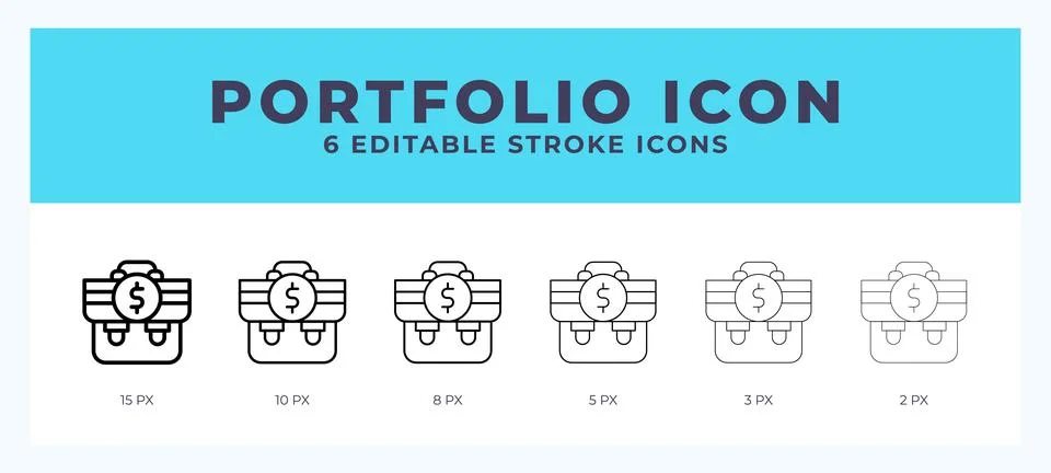 Portfolio editable line icon. Vector illustration with different stroke. Stock-Illustration