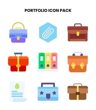 Portfolio Flat Design Icons Pack Stockillustratie