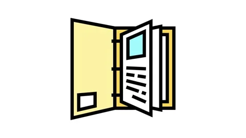 Portfolio folder color icon animation Stock Footage 224929968