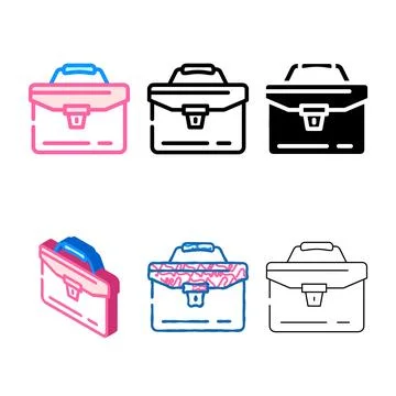 Portfolio folder color icon vector styleset Stock Illustration