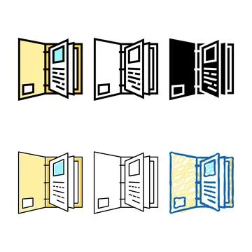 Portfolio folder color icon vector forms Stock Illustration