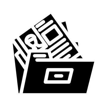 Portfolio folder interview job glyph icon vector illustration Illustrazione stock