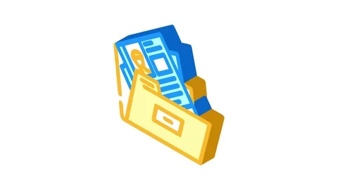 Portfolio folder interview job isometric icon animation Stock Footage 327276987
