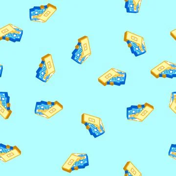Portfolio folder interview job isometric icon seamless pattern Illustrazione stock