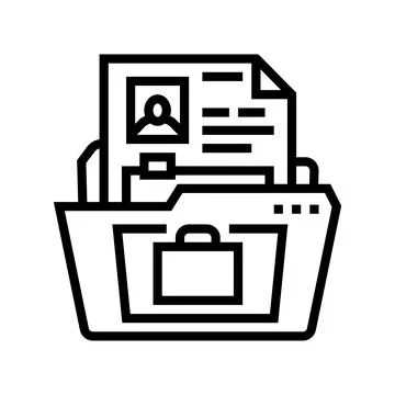 Portfolio folder interview job line icon vector illustration Stock Illustration