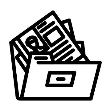 Portfolio folder interview job line icon vector illustration Illustrazione stock