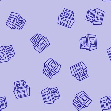 Portfolio folder interview job line seamless pattern Stock Illustration