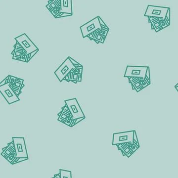 Portfolio folder interview job line vector seamless pattern Illustrazione stock