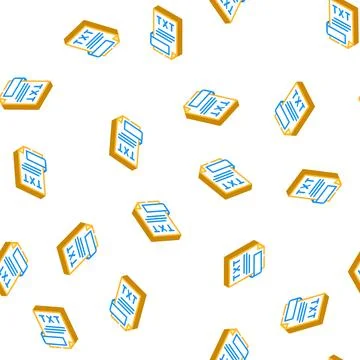Portfolio folder isometric icon seamless pattern Stock-Illustration