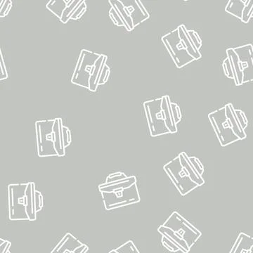 Portfolio folder line vector seamless pattern Stock Illustration