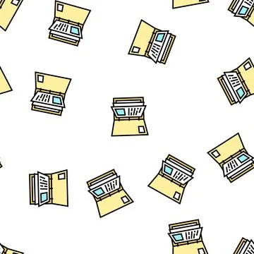 Portfolio folder vector seamless pattern Stock Illustration