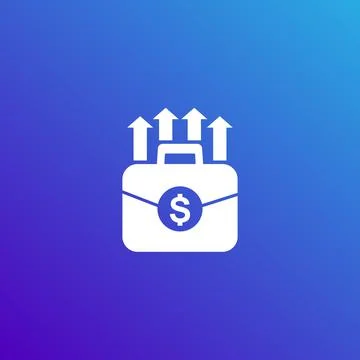 Portfolio growth vector icon Stock Illustration