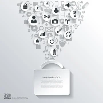 Portfolio icon. Flat abstract background with web icons. Interface symbols Stock-Illustration