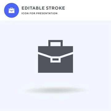 Portfolio icon vector, filled flat sign, solid pictogram isolated on white, logo Illustrazione stock