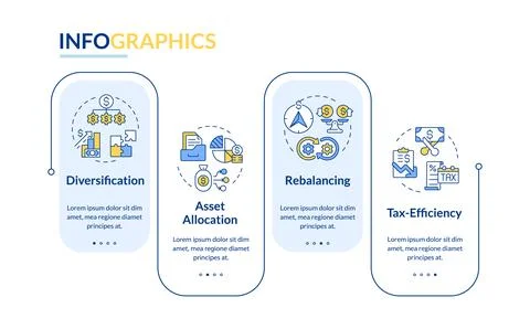 Portfolio management elements rectangle infographic template 스톡 일러스트