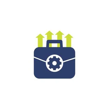 Portfolio optimization and growth icon on white Illustrazione stock