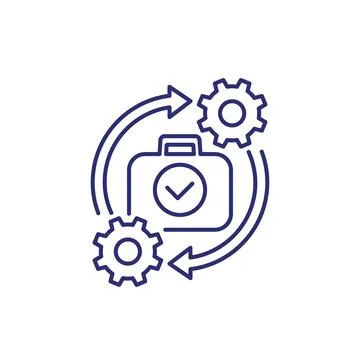 Portfolio optimization line icon, vector Stock Illustration