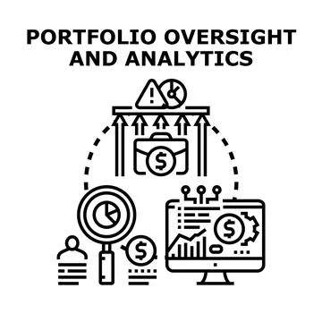 Portfolio oversight and analytics evaluating business performance Stockillustratie