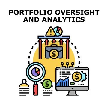 Portfolio oversight and analytics evaluating business performance 库存插图