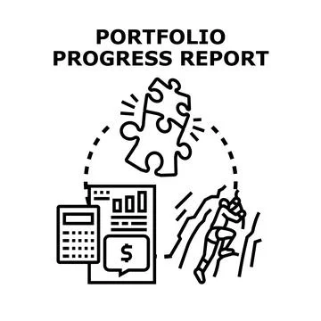 Portfolio progress report concept with business growth Stock Illustration