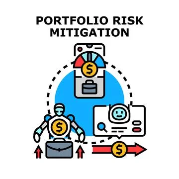 Portfolio risk mitigation concept with financial management Stock Illustration